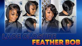 Lace Closure Feathered Bob Quick Weave | Detailed Tutorial