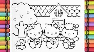 hello kitty drawing, how to draw Hello kitty, hello kitty and friends cartoon, easy draw