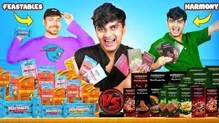 Trying @MrBeast Feastables vs @AayushSapra Harmony Chocolates