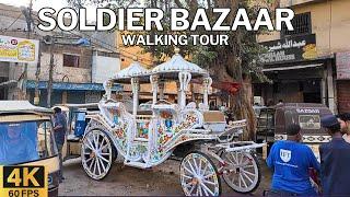 KARACHI SOLDIER BAZAAR WALKING TOUR 4K - WALKING WITH FRIENDS