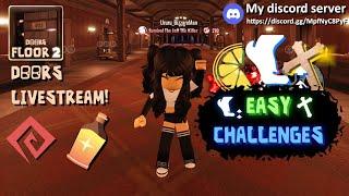  EASY CHALLENGES! DOORS STREAM! | ROBLOX Livestream 