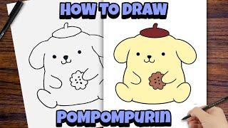 How to draw POMPOMPURIN easy step by step drawing tutorial