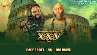 Sage Scott v. Jon Davis. Pro wrestling. Generation Championship Wrestling XXV (Full Match)