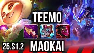 TEEMO vs MAOKAI (TOP) | Rank 4 Teemo, 1900+ games | KR Grandmaster | 25.S1.2