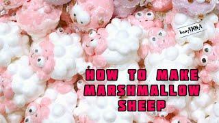 Как сделать мордашки из маршмеллоу, овечки. How to make marshmallow sheep.