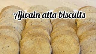 Ajwain atta biscuits recipe/How to make Ajwain cookies/Carom seeds biscuit/Ajwain crackers recipe