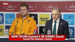 AUSTRALIA RUGBY COACH JOE SCHMIDT SAYS SCOTLAND WERE THE BETTER TEAM - PRESS CONFERENCE v SCOTLAND