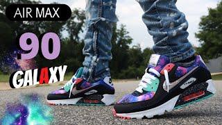 AIR MAX 90 SUPERNOVA "GALAXY" REVIEW & ON FEET W/ LACE SWAPS!!