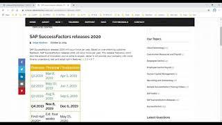SAP SuccessFactors releases