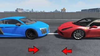 Audi R8 vs. Ferrari 488 CRASH TEST - Realistic Car Crashes (BeamNG Drive)