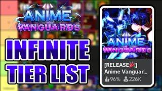 Anime Vanguards Infinite Tier List