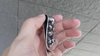 925 Silver Diamond Skull Money Clips