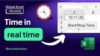 How to display time in real time in Excel