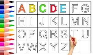 Collection For Writing Along Dotted Lines For Toddler | ABCD | A To Z, ABC Song, English Alphabet 01