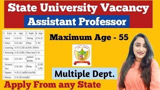 State University Vacancy | assistant professor vacancy 2023 | academic jobs