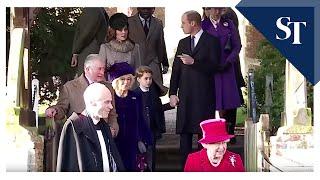 Queen Elizabeth and family attend church