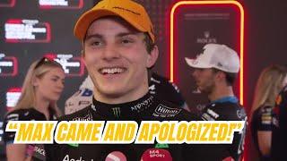 Oscar Piastri Reaction on First Lap DRAMA with Max Verstappen in Abu Dhabi GP