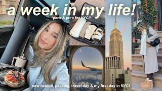 VLOG!productive days, prep for NYC, hair makeover, & my first day in new york!