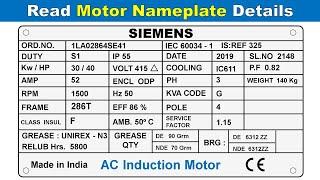 Motor Nameplate Details Explained | How to Read Electric Motor nameplate @TheElectricalGuy