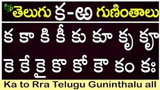 #teluguguninthalu | Writing Telugu Guninthalu From Ka To Rra | Telugu Varnamala #guninthalu Full