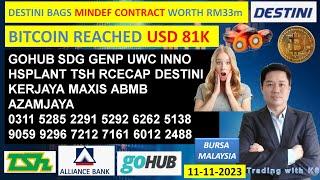 Daily #KLSE #BURSA UPDATE - 11-11-2024 DESTINI BAGS CONTRACT WORTH RM33mBITCOIN REACHED USD 81K 