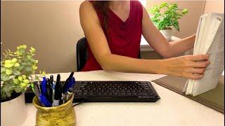 asmr  bookkeeping  paper rustling | light gum chewing | unintelligible whispers | study with me