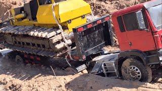 truck fail complication RC-E6!! extremely powerful heavily overload #dozer #semi trailer #dump truck