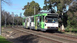 Melbourne Trams travelling through Royal Park Melbourne Zoo to Park Street - Tram Route 58