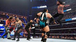 Roman Reigns attacks Bronson Reed and Jacob Fatu with Superman Punch WWE The Bloodline vs The OTC