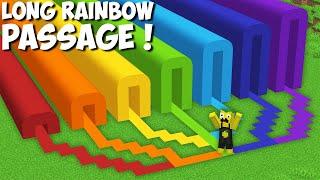 Where do THESE LONG RAINBOW TUNNELS LEAD in Minecraft ? NEW SECRET PASSAGE !