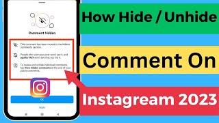 How to Hide and Unhide Comment on Instagram