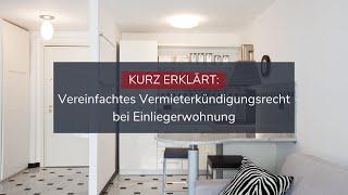 Vereinfachtes Vermieterkündigungsrecht bei Einliegerwohnung