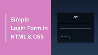 How To Create Login Form In HTML and CSS @kodeology