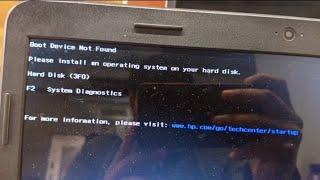 Boot device not found please install os on your hard drive || how to fix