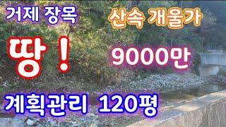 거제도 소형 토지 매매- 장목면 외포리 산속 개울가  주말농장으로 추천하는 계획관리 건축 가능한 땅!