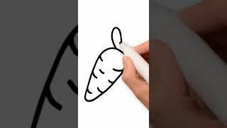 How to draw a bunny carrot | Drawing pictures easy with pencil