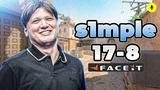 s1mple (17-8) Solo Q (Dust2) | FACEIT Ranked #CS2 #POV