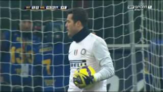 INTER - Milan - Julio Cesar parato - Caressa [SKY] and Scarpini [Inter Channel].mkv