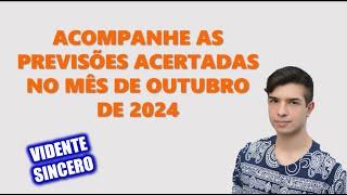 RETROSPECTIVA DE ACERTOS - OUTUBRO DE 2024 - Por Pedro Baldansa - Vidente Sincero