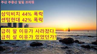 부산부동산 부산아파트 삼익비치 44% 폭락. 센텀현대 42% 폭락. 급히 팔 이유가 사라졌다.급히 살 이유가 있었던가?