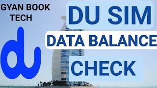 How do I check my du sim card data balance? Gyan book tech