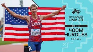 Insane finish in men's 400m hurdles | World Athletics U20 Championships Lima 2024