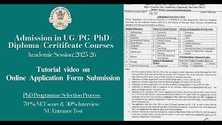 Online Form Submission 2025 | PhD Programmes | Nagaland University