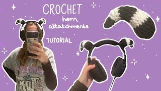 Halloween Horn headphone attachments (intermediate crochet tutorial)