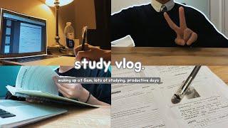 study vlog   waking up at 6am, lots of studying, productive days