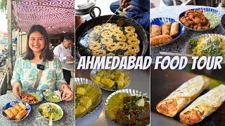 Best AHMEDABAD Street Food | Jalebi Fafda, Dal Pakwan, Snacks, Frankie & More