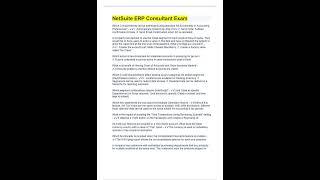 NETSUITE ERP CONSULTANT EXAM 150 QUESTIONS WITH 100 CORRECT ANSWERS