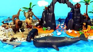 Island Diorama and Playmobil Animal Figurines