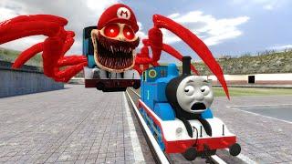 Building a Thomas Train Chased By Cursed Thomas Train turned into Super Mario Bros,Mario in Gmod