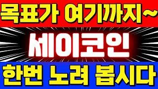 [ 세이코인 전망 ] 목표가 여기까지~~노려 봅시다~!!!